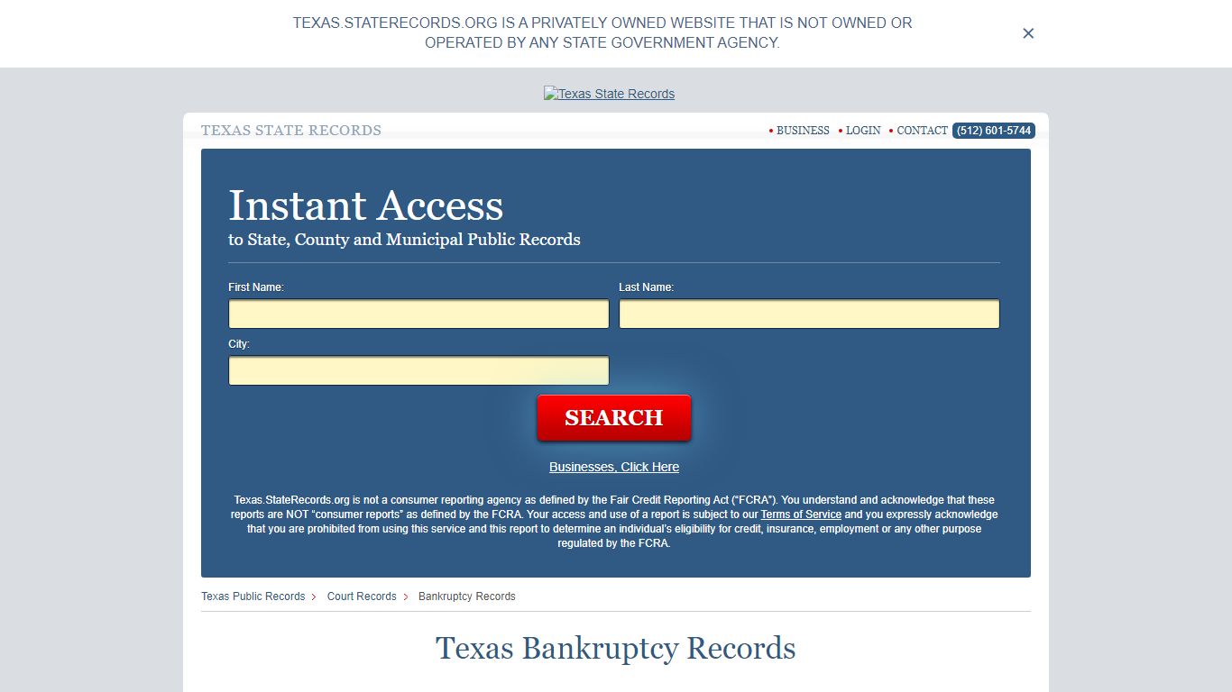 Texas Bankruptcy Records | StateRecords.org